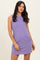 Purple Pigment Dyed Sleeveless Mini Dres