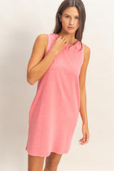 Pink Pigment Dyed Sleeveless Mini Dres