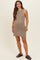 Mocha Pigment Dyed Sleeveless Maternity Mini Dres