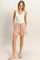Peach Drawstring Pleated Shorts