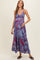 Navy Red V-Neck Twist Front Cut Out Maternity Maxi Dress