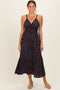 Black Floral Lace Detail Strappy Maxi Dress
