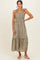 Olive Embroidered Ruffle Strap Smocked Maxi Dress