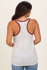 Brick Floral Solid Trim Maternity Tank Top