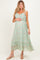 Light Mint Floral Tassel Strap Maternity Midi Dress