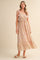 Light Pink Floral Tassel Strap Midi Dress
