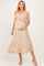 Light Pink Floral Tassel Strap Maternity Midi Dress
