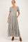 Cream Vintage Floral Smocked Puff Sleeve Maternity Maxi Dress