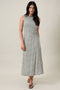 Sage Printed Gathered Side Knot Midi Dress