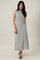 Sage Printed Gathered Side Knot Midi Dress