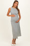 Sage Printed Gathered Side Knot Maternity Midi Dress