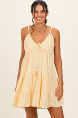 Lemon Eyelet Embroidered V Neck Sundress