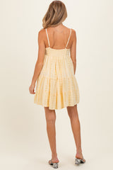 Lemon Eyelet Embroidered V Neck Maternity Sundress
