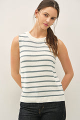 Slate Striped Knit Tank