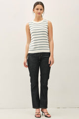 Slate Striped Knit Tank