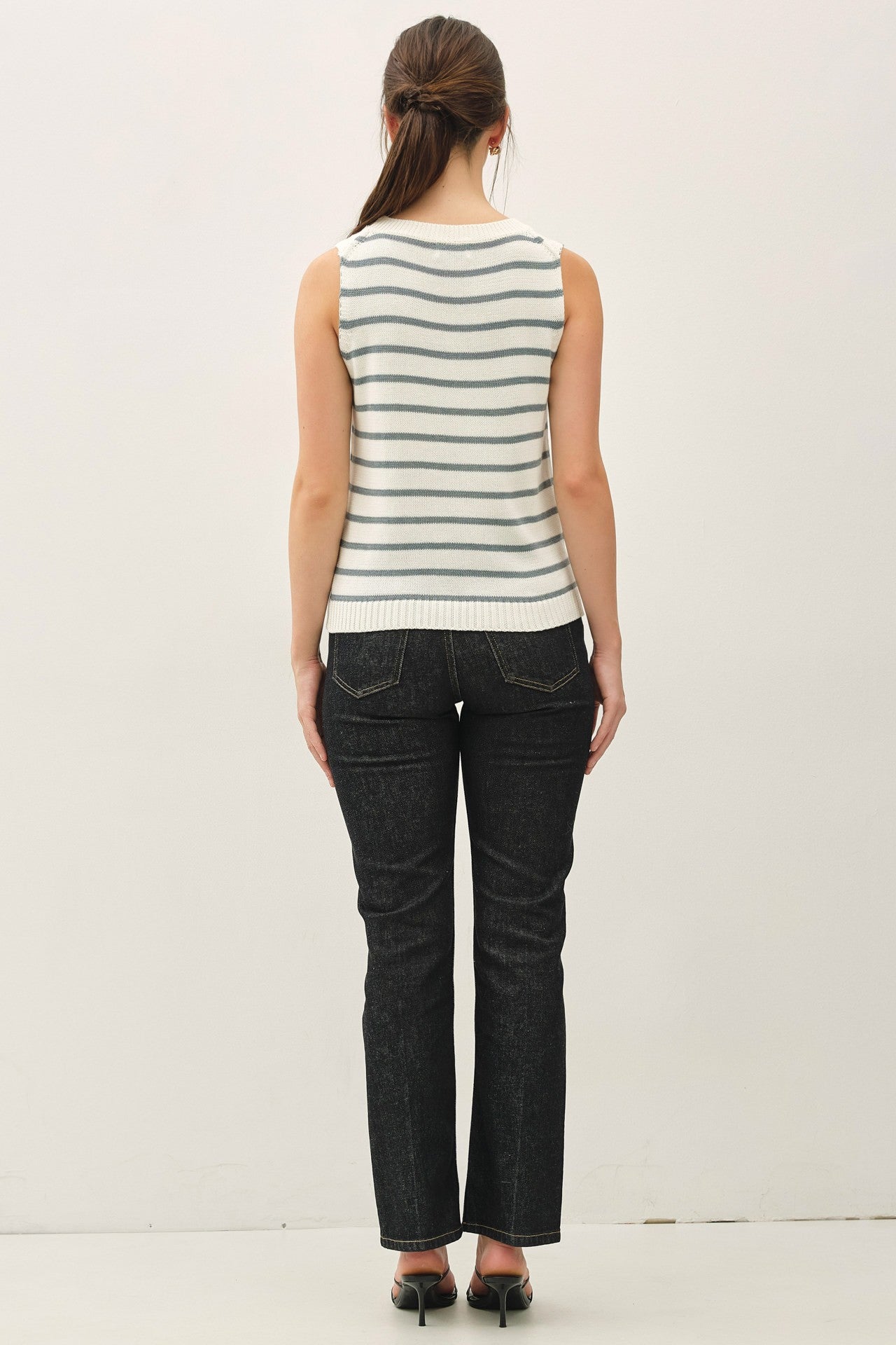 Slate Striped Knit Tank