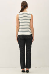 Slate Striped Knit Tank