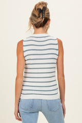Slate Striped Knit Maternity Tank