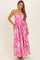 Pink Floral Printed Maxi Dress