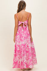 Pink Floral Printed Maxi Dress