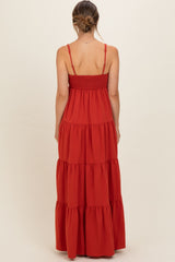 Terracotta Cutout Maternity Maxi Dress
