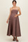 Brown Midi Maternity Dress