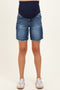 Dark Distressed Maternity Denim Bermuda Shorts