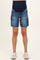 Dark Distressed Maternity Denim Bermuda Shorts