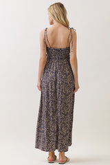 Purple Print Detailed Maxi Dress