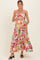 Cream Floral Tiered Maternity Midi Dress