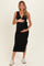 Black Sleeveless Wrap Maternity Midi Dress