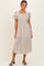 Ecru Polka Dot Smocked Midi Dress