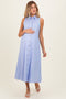 Chambray Button Up Sleeveless Maternity Midi Dress