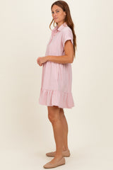 Rose Quartz Button Down Mini Dress