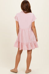 Rose Quartz Button Down Mini Dress