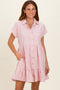 Rose Quartz Button Down Mini Dress