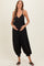 Ash Black Mineral Wash Sleeveless V-Neck Maternity Jumpsuit