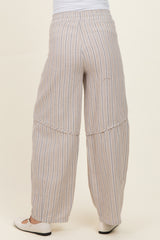 Coconut Washed Striped Maternity Pants