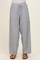 Seafoam Washed Striped Pants