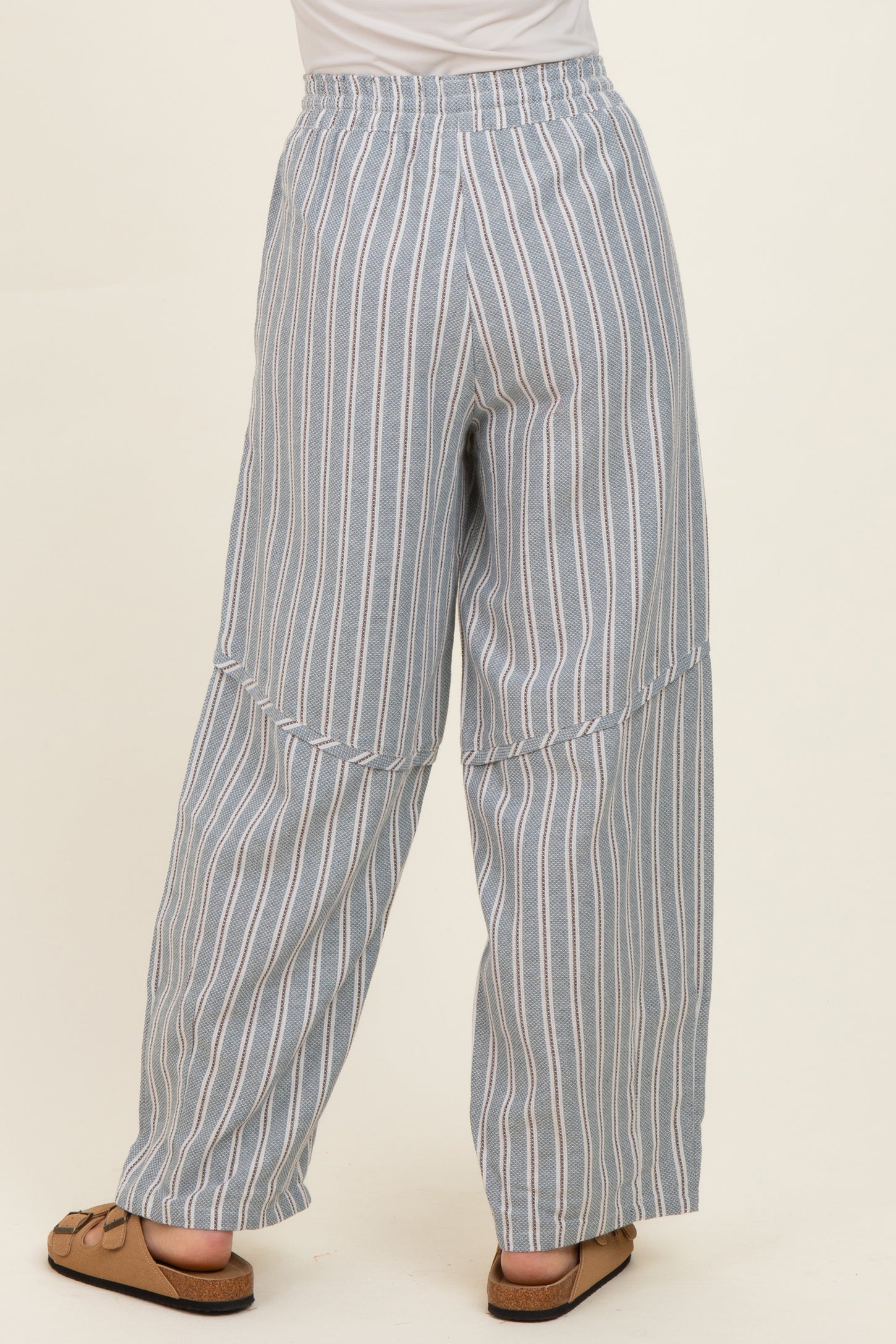 Seafoam Washed Striped Pants