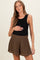 Coconut Brown Soft Washed Elastic Waist Maternity Shorts