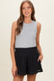 Black Soft Washed Elastic Waist Maternity Shorts