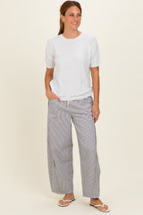 Off White Striped Relaxed Fit Pants