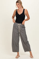 Black Striped Relaxed Fit Maternity Pants
