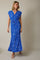 Royal Blue Printed Wrap Maxi Dress