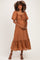 Mocha Textured Woven Square Neck Maternity Midi Dress