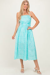 Mint Gingham Maternity Midi Dress