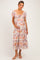 Rose Floral Front Tie Puff Sleeve Maternity Maxi Dress