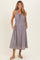 Brown Cinched Waist Front Tie Maternity Midi Dress