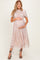 Cream Floral Smocked Maternity Midi Dress